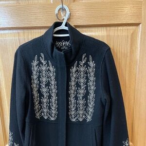 Iceland Black Embroidered Women's Jacket